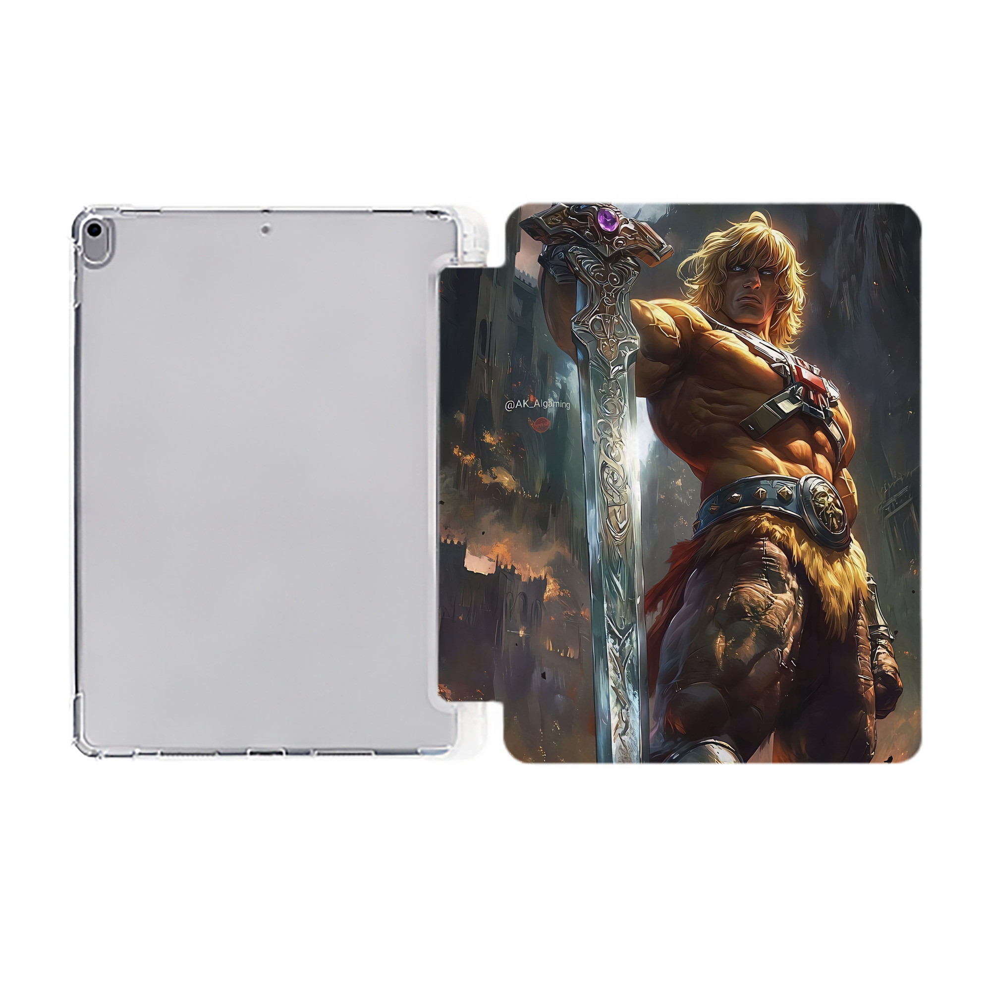 （画像用） 北斗の拳 Fist of the North Star IPad ケース ペン収納付き 三つ折りスタンド PUレザー×シリコン 対応機種9.5/10.5/10.9インチ